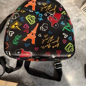 Karl Lagerfeld Black Multicolor Backpack